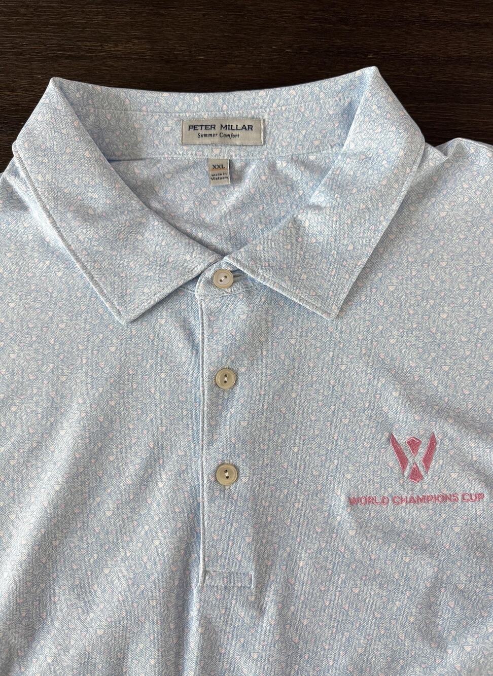 Peter Millar Shirt Polo Mens 2XL Blue Golf The Concession